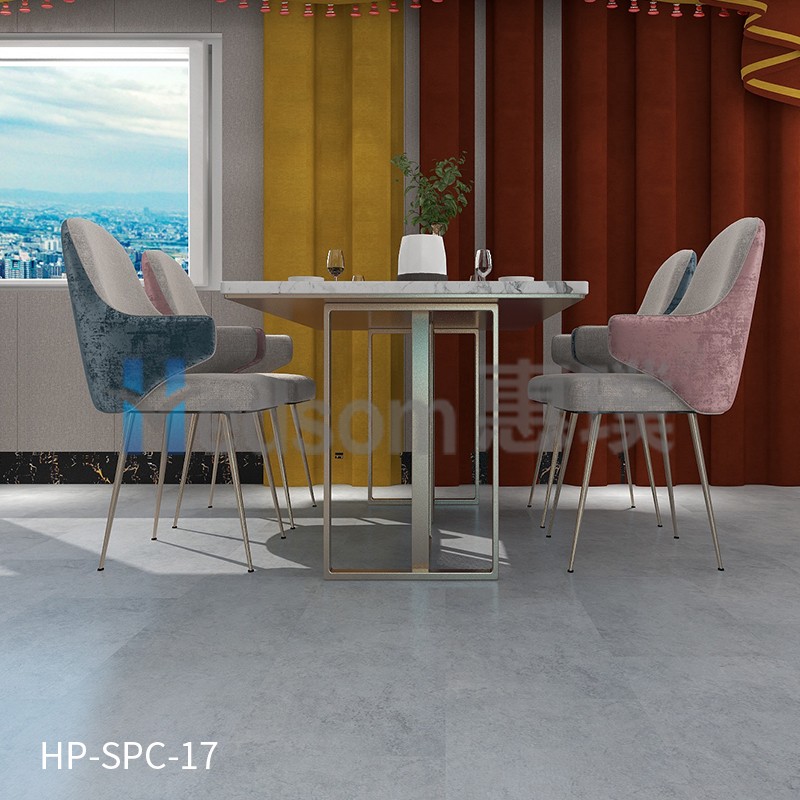 HP-SPC-17 惠璞石塑水泥灰鎖扣地板溫馨舒適防潮放水防滑